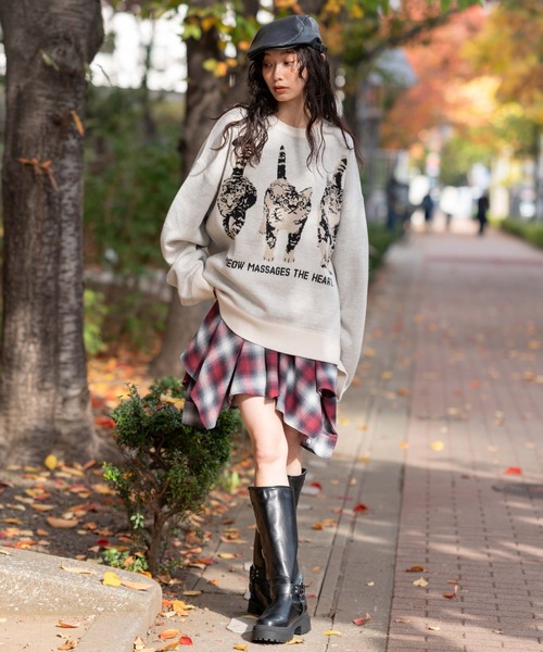 WEGO（ウィゴー）の「WEGO/アニマルジャガードニットプルオーバー（ニット/セーター・メンズ・オレンジ/アイボリー・MEDIUM/LARGE）」の3枚目の写真