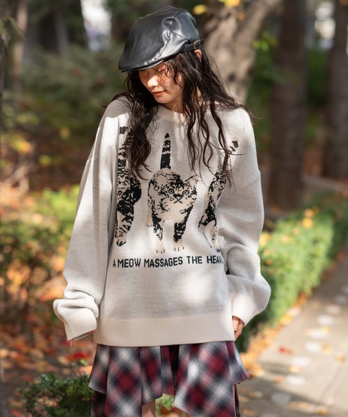 WEGO（ウィゴー）の「WEGO/アニマルジャガードニットプルオーバー（ニット/セーター・メンズ・オレンジ/アイボリー・MEDIUM/LARGE）」の4枚目の写真