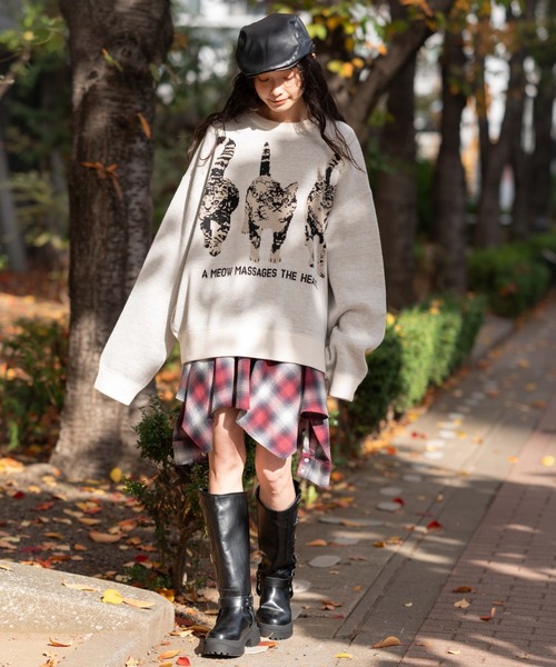 WEGO（ウィゴー）の「WEGO/アニマルジャガードニットプルオーバー（ニット/セーター・メンズ・オレンジ/アイボリー・MEDIUM/LARGE）」の5枚目の写真