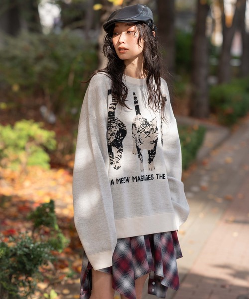 WEGO（ウィゴー）の「WEGO/アニマルジャガードニットプルオーバー（ニット/セーター・メンズ・オレンジ/アイボリー・MEDIUM/LARGE）」の6枚目の写真