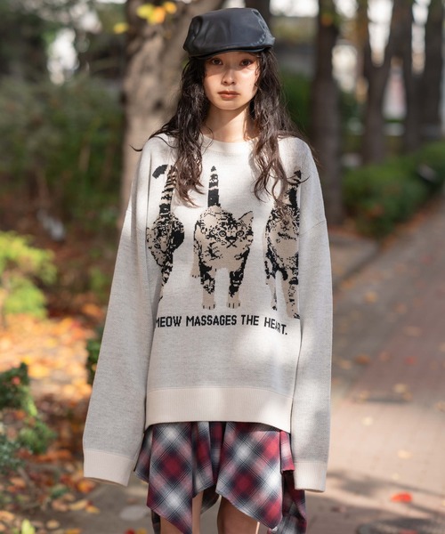 WEGO（ウィゴー）の「WEGO/アニマルジャガードニットプルオーバー（ニット/セーター・メンズ・オレンジ/アイボリー・MEDIUM/LARGE）」の7枚目の写真