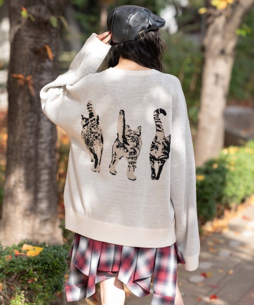 WEGO（ウィゴー）の「WEGO/アニマルジャガードニットプルオーバー（ニット/セーター・メンズ・オレンジ/アイボリー・MEDIUM/LARGE）」の8枚目の写真