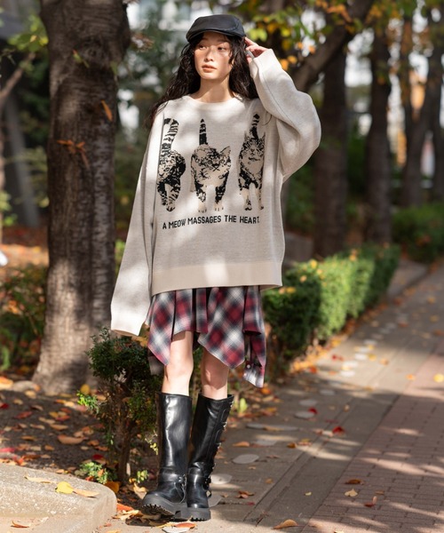 WEGO（ウィゴー）の「WEGO/アニマルジャガードニットプルオーバー（ニット/セーター・メンズ・オレンジ/アイボリー・MEDIUM/LARGE）」の9枚目の写真