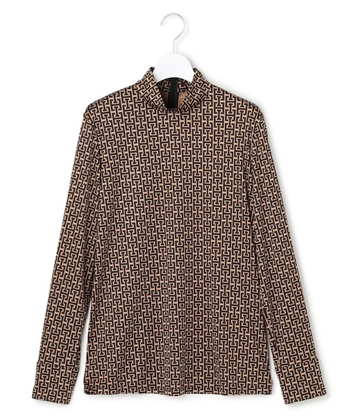 【iCB】25AW極美品 モノグラムプリントスムースボウタイブラウス　 4 iCB】25AW極美品 モノグラムプリントスムースボウタイブラウス 4