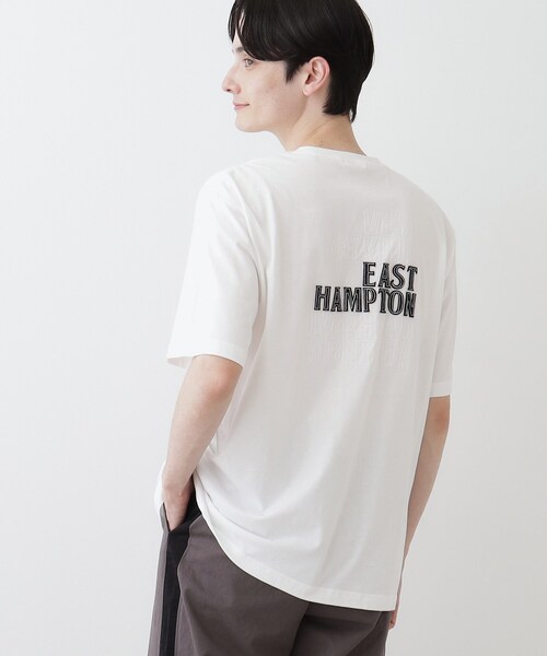 Dessin(デッサン)の「【洗える】オーガニックコットンロゴ入り半袖Tシャツ(Tシャツ/カットソー・メンズ・ボルドー/チャコールグレー/ホワイト系・02/03)」の2枚目の写真