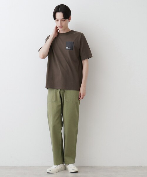 Dessin(デッサン)の「【洗える】オーガニックコットンロゴ入り半袖Tシャツ(Tシャツ/カットソー・メンズ・ボルドー/チャコールグレー/ホワイト系・02/03)」の5枚目の写真