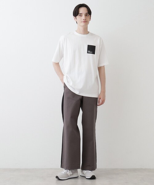 Dessin(デッサン)の「【洗える】オーガニックコットンロゴ入り半袖Tシャツ(Tシャツ/カットソー・メンズ・ボルドー/チャコールグレー/ホワイト系・02/03)」の15枚目の写真