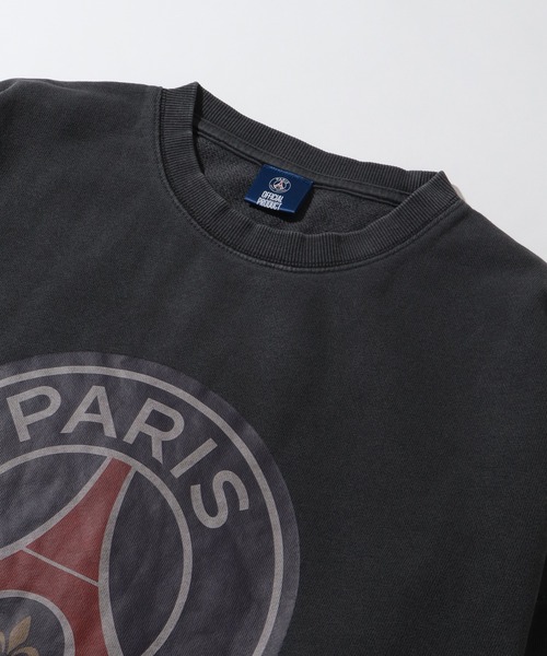 PARIS SAINT-GERMAIN(パリサンジェルマン)の「【Paris Saint-Germain/パリサンジェルマン】ヴィンテージピグメント加工 ロゴエンブレム 裏毛 スウェットトレーナー(スウェット・メンズ・ブラック系/ブラック系1・M/L/XL)」の7枚目の写真