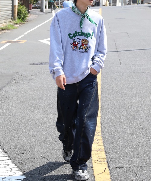 HOOK(フック)の「HOOK -original- Catchup! ケチャップ&フライ 刺繍スウェット(スウェット・メンズ・パープル/グレー・LARGE/MEDIUM/X-LARGE)」の21枚目の写真