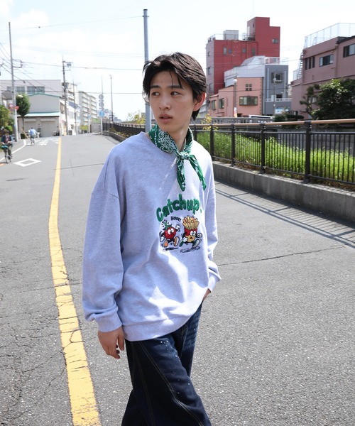 HOOK(フック)の「HOOK -original- Catchup! ケチャップ&フライ 刺繍スウェット(スウェット・メンズ・パープル/グレー・LARGE/MEDIUM/X-LARGE)」の18枚目の写真