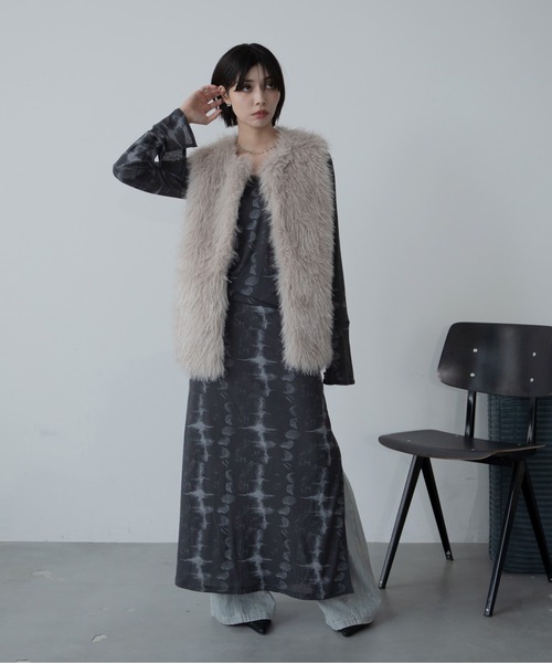 ★美品★LANVIN COLLECTION★シャギー ファー ベスト★アルパカ★ ☆美品☆LANVIN COLLECTION☆シャギー ファー ベスト☆アルパカ