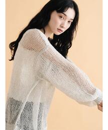 ehka sopo | モヘアタッチシアーニット(ニット/セーター)