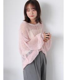 モヘアタッチシアーニット