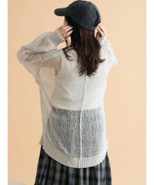 ehka sopo（エヘカソポ）の「モヘアタッチシアーニット（ニット/セーター・レディース・ピンク/モカ/キナリ/グレー/ブルー・F）」の8枚目の写真