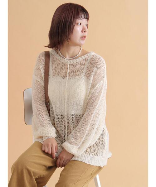 ehka sopo（エヘカソポ）の「モヘアタッチシアーニット（ニット/セーター・レディース・ピンク/モカ/キナリ/グレー/ブルー・F）」の18枚目の写真