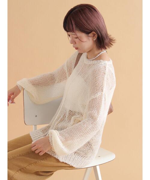 ehka sopo（エヘカソポ）の「モヘアタッチシアーニット（ニット/セーター・レディース・ピンク/モカ/キナリ/グレー/ブルー・F）」の16枚目の写真