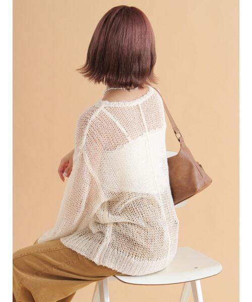 ehka sopo（エヘカソポ）の「モヘアタッチシアーニット（ニット/セーター・レディース・ピンク/モカ/キナリ/グレー/ブルー・F）」の20枚目の写真