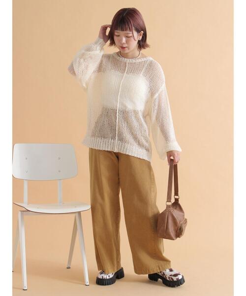 ehka sopo（エヘカソポ）の「モヘアタッチシアーニット（ニット/セーター・レディース・ピンク/モカ/キナリ/グレー/ブルー・F）」の15枚目の写真