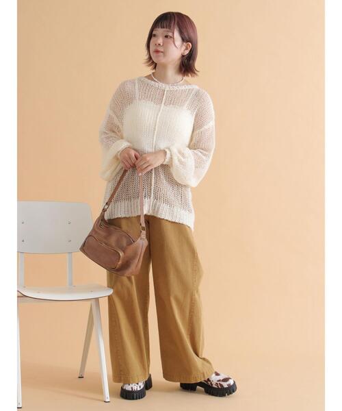 ehka sopo（エヘカソポ）の「モヘアタッチシアーニット（ニット/セーター・レディース・ピンク/モカ/キナリ/グレー/ブルー・F）」の19枚目の写真