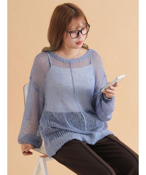 ehka sopo（エヘカソポ）の「モヘアタッチシアーニット（ニット/セーター・レディース・ピンク/モカ/キナリ/グレー/ブルー・F）」の22枚目の写真