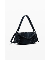 Desigual（デシグアル）の「パッチワーク×編み込みディテール ブラックショルダーバッグ（ショルダーバッグ）」