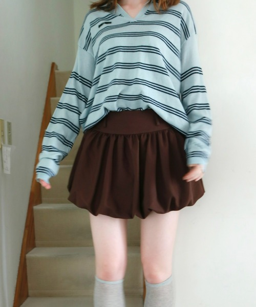 mic by Olu.（ミックバイオルドット）の「バルーンミニスカート（スカート・レディース・グレー/ブラウン・SMALL/MEDIUM）」の10枚目の写真