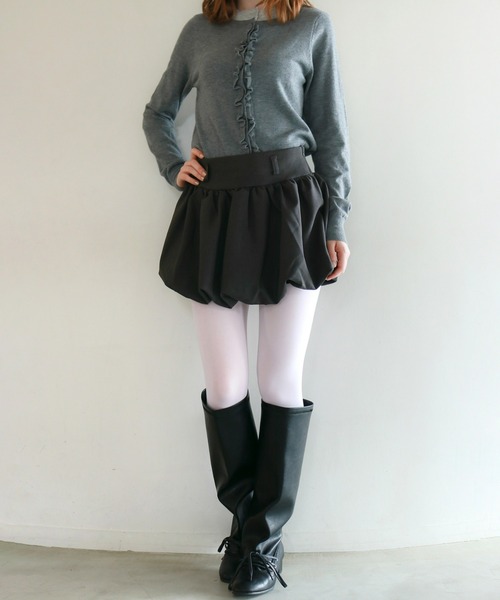 mic by Olu.（ミックバイオルドット）の「バルーンミニスカート（スカート・レディース・グレー/ブラウン・SMALL/MEDIUM）」の4枚目の写真