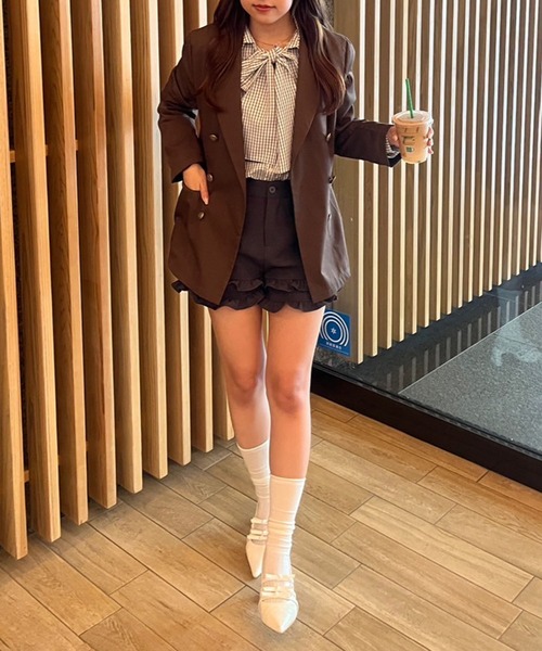 Another Branch olive des olive(アナザーブランチオリーブデオリーブ)の「2WAYボウタイブラウス(シャツ/ブラウス・レディース・オフホワイト/サックスブルー/ブラウン/チェック・FREE)」の13枚目の写真