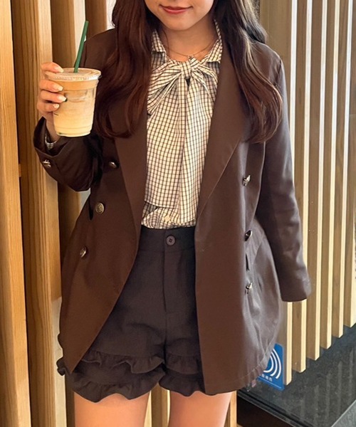 Another Branch olive des olive(アナザーブランチオリーブデオリーブ)の「2WAYボウタイブラウス(シャツ/ブラウス・レディース・オフホワイト/サックスブルー/ブラウン/チェック・FREE)」の14枚目の写真