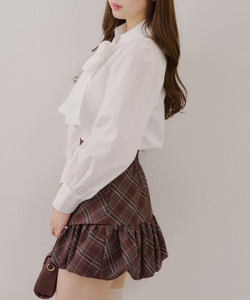 Another Branch olive des olive(アナザーブランチオリーブデオリーブ)の「2WAYボウタイブラウス(シャツ/ブラウス・レディース・オフホワイト/サックスブルー/ブラウン/チェック・FREE)」の20枚目の写真