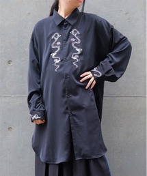 REZEN | 蛇×蓮刺繍ロングシャツ(シャツ/ブラウス)