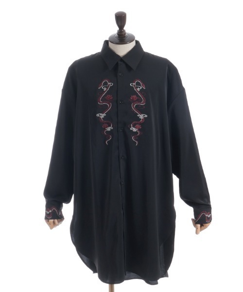 REZEN（リゼン）の「蛇×蓮刺繍ロングシャツ（シャツ/ブラウス）」 - WEAR