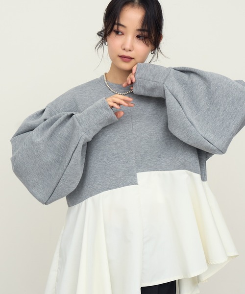 NOGLE（ノグル）の「【NOGLE/ノグル】フリルドッキングトップス（その他トップス・レディース・ブラック/グレー・FREE）」の6枚目の写真