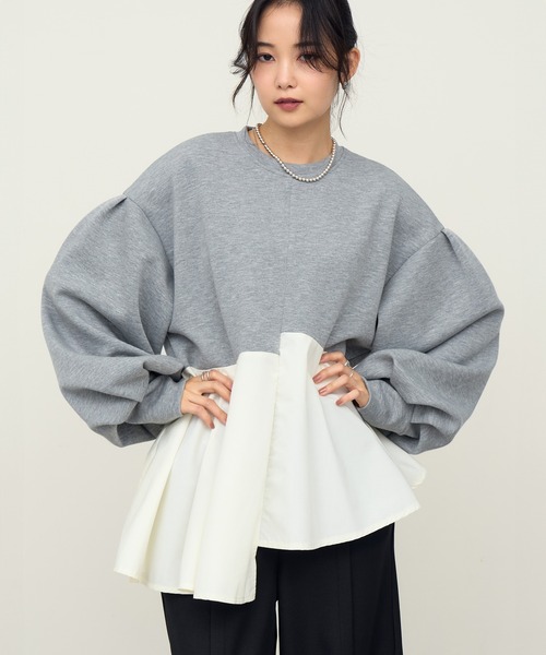 NOGLE（ノグル）の「【NOGLE/ノグル】フリルドッキングトップス（その他トップス・レディース・ブラック/グレー・FREE）」の8枚目の写真