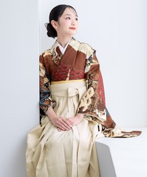 SOUBIEN（ソウビエン）の「【floro by SOUBIEN】ハイジュニア袴4点セット（着物・襦袢・下帯・袴）（着物）」