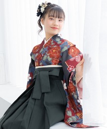 SOUBIEN（ソウビエン）の「【floro by SOUBIEN】ハイジュニア袴4点セット（着物・襦袢・下帯・袴）（着物）」