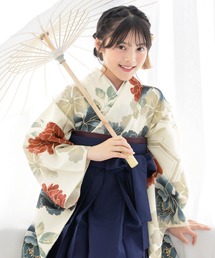 SOUBIEN（ソウビエン）の「【floro by SOUBIEN】ハイジュニア袴4点セット（着物・襦袢・下帯・袴）（着物）」