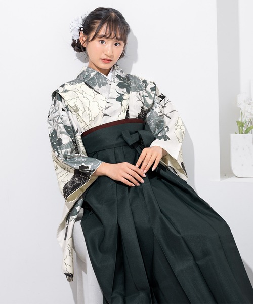floro by SOUBIEN】ハイジュニア袴4点セット（着物・襦袢・下帯・袴 