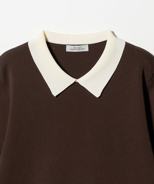 セール】襟付き ロングスリーブ プルオーバー ニット ウォッシャブル