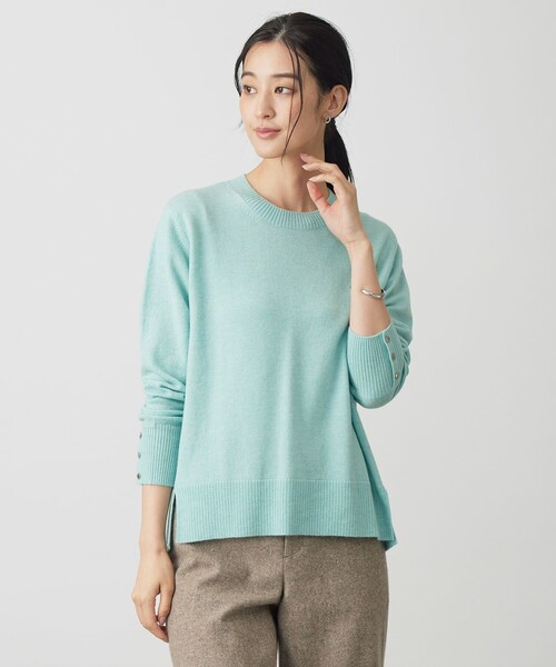 J.PRESS(ジェイプレス)の「CASHMERE BLEND クルーネック ニット(ニット/セーター・レディース・レッド系/ブルー系/ライトグレー系/ライトグリーン系/ふじ色系/ベージュ系・T15/T13)」の3枚目の写真