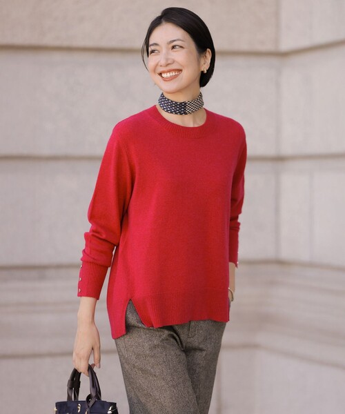 J.PRESS(ジェイプレス)の「CASHMERE BLEND クルーネック ニット(ニット/セーター・レディース・レッド系/ブルー系/ライトグレー系/ライトグリーン系/ふじ色系/ベージュ系・T15/T13)」の8枚目の写真