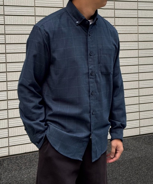 ikka（イッカ）の「イージーケアネルチェックスイスカラーボタンダウンシャツ（シャツ/ブラウス・メンズ・ベージュ/ネイビー/チャコール・XL/L/M/S）」の3枚目の写真