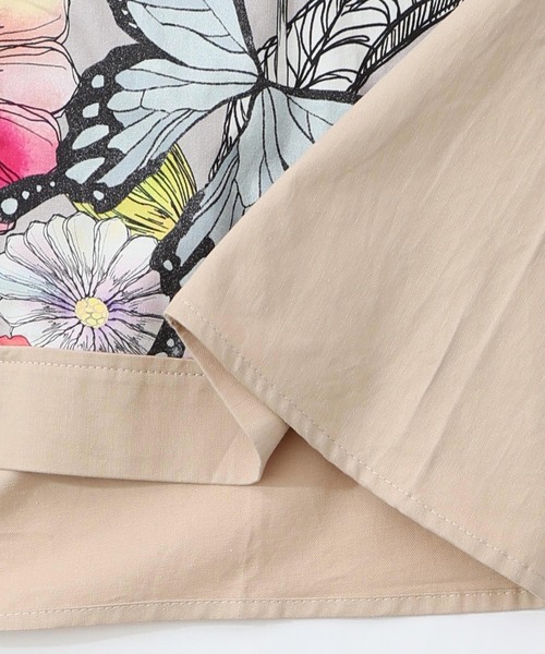 ScoLar(スカラー)の「153649:ネコ花柄切替シャツ(シャツ/ブラウス・レディース・カーキ/アイボリー・M)」の16枚目の写真