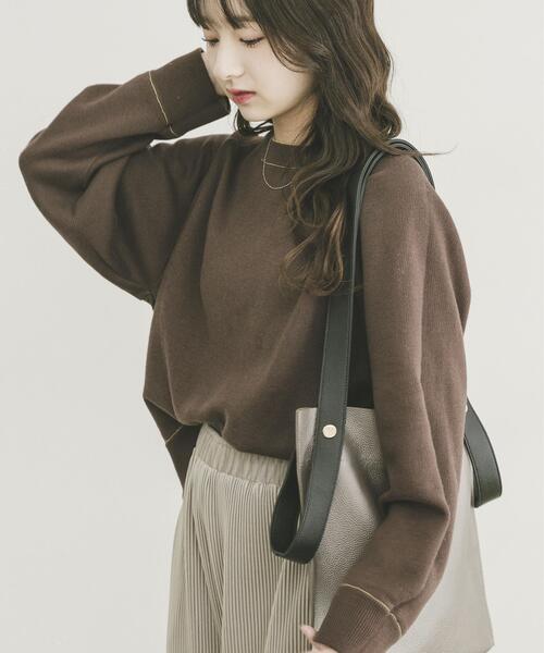 ITEMS URBANRESEARCH（アイテムズ アーバンリサーチ）の「リバーシブルスウェットライクニット（ニット/セーター・レディース・イエロー系その他/グレー系その他/ブルー系その他・FREE）」の3枚目の写真