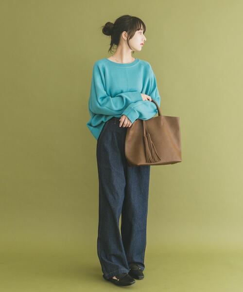 ITEMS URBANRESEARCH（アイテムズ アーバンリサーチ）の「リバーシブルスウェットライクニット（ニット/セーター・レディース・イエロー系その他/グレー系その他/ブルー系その他・FREE）」の22枚目の写真