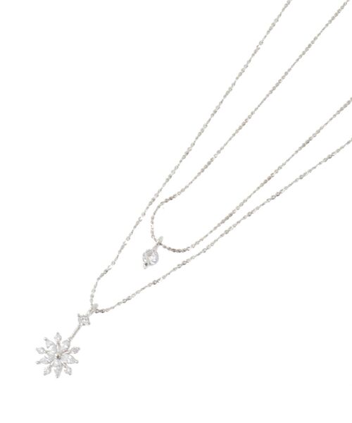 earth music&ecology（アースミュージックアンドエコロジー）の「SET2点スノーモチーフネックレス＋ワントップネックレス（ネックレス・レディース・ゴールド/シルバー・F）」の4枚目の写真