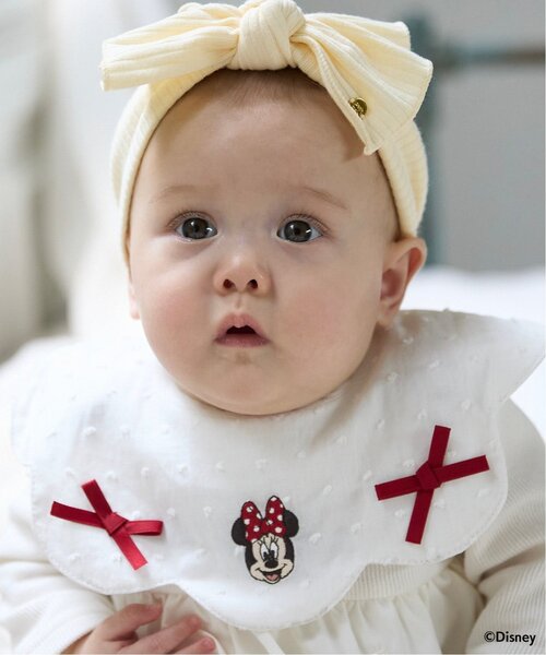 petit main（プティマイン）の「【Disney】スカラップリボンスタイ（スタイ/よだれかけ・キッズ・ピンク/ラベンダー/アイボリー・F）」の5枚目の写真