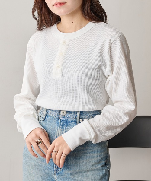 セール】【Hanes】ヘンリーネックロングスリーブ HM4-S104（Tシャツ