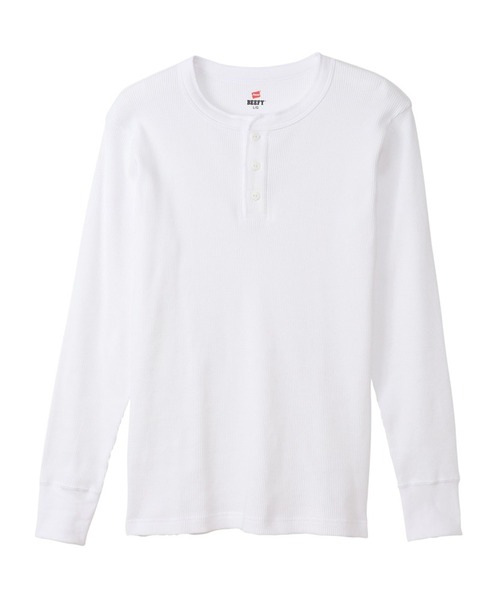 HANES(ヘインズ)の「【Hanes】ヘンリーネックロングスリーブ HM4-S104(Tシャツ/カットソー・レディース・グレー/ブラック/ホワイト・M/L)」の7枚目の写真