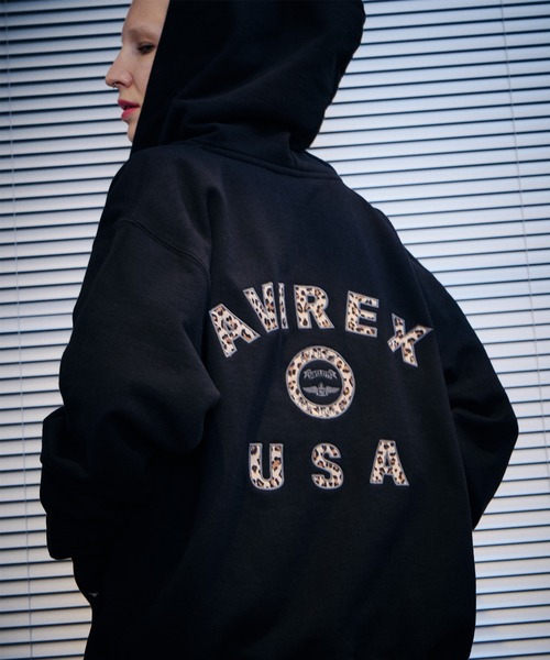 取扱店限定アイテム》LEOPARD VARSITY LOGO PARKA（パーカー）｜AVIREX
